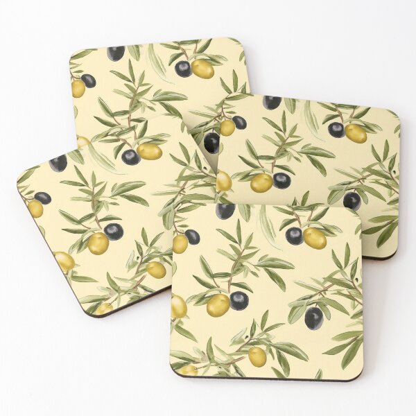 Item preview, Olive Grove Serenade: Mediterranean-Inspired Print Design with black and green olives by Mila van Meer designed and sold by Mila van Meer.