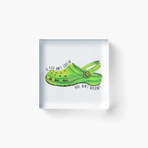 Item preview, Green if You Ain't Crocin' You Ain't Rockin' | Watercolor Illustration  designed and sold by InnayaDusha.
