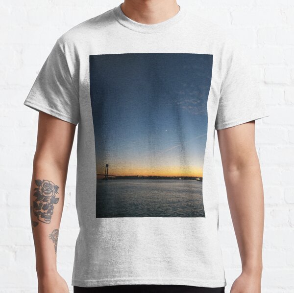 Sunset, Night, Water, Bridge Classic T-Shirt