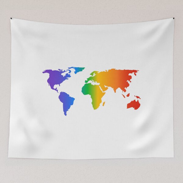 Item preview, Rainbow world map designed and sold by Inspirationmotivation.