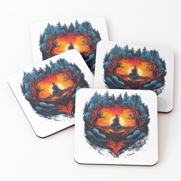 Item preview, heart shape forest with sundown designed and sold by Picture-Art.