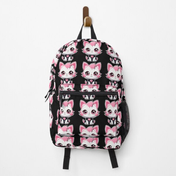 Item preview, Pink Cat Miaw | Black BG | Cute, Kawaii, Girly, Funny, Heart designed and sold by FantasySoul.