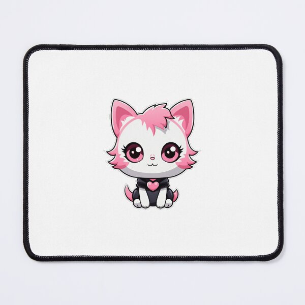 Item preview, Pink Cat Miaw | White BG | Cute, Kawaii, Girly, Funny, Heart designed and sold by FantasySoul.