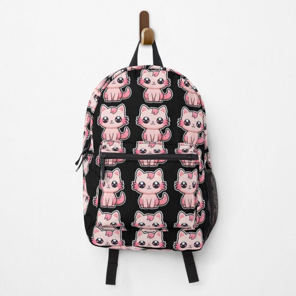 Item preview, Pink Cat Miaw | Black BG | Cute, Kawaii, Girly, Happy, Anime designed and sold by FantasySoul.