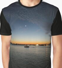 Sunset, Night, Water, Bridge Graphic T-Shirt