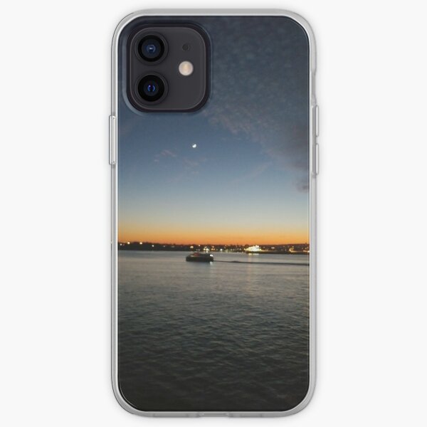 Sunset, Night, Water, Bridge iPhone Soft Case