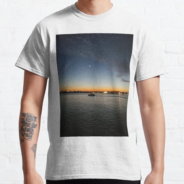 Sunset, Night, Water, Bridge Classic T-Shirt