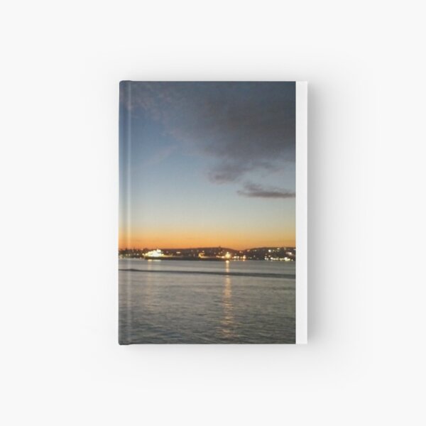 Sunset, Night, Water, Bridge Hardcover Journal