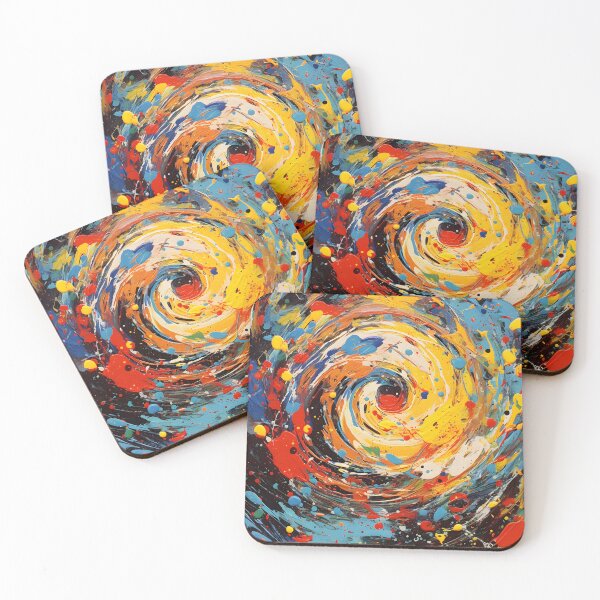 Item preview, Abstract painting with a colorful swirl on top designed and sold by HaberkaDesign.