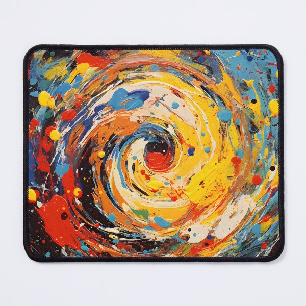 Item preview, Abstract painting with a colorful swirl on top designed and sold by HaberkaDesign.