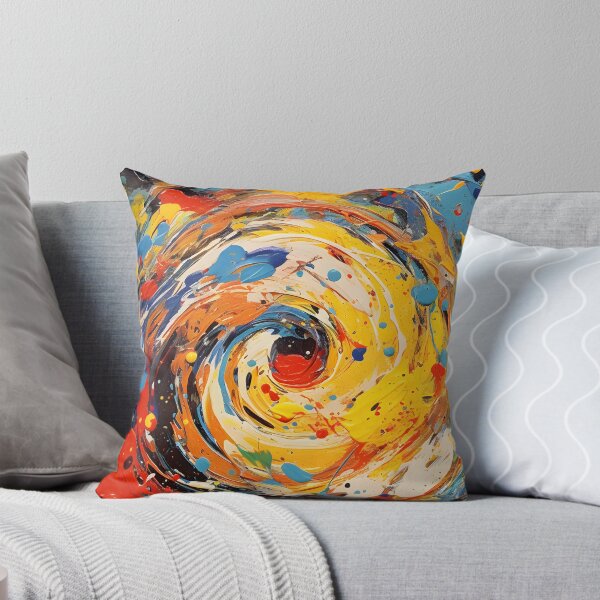 Item preview, Abstract painting with a colorful swirl on top designed and sold by HaberkaDesign.