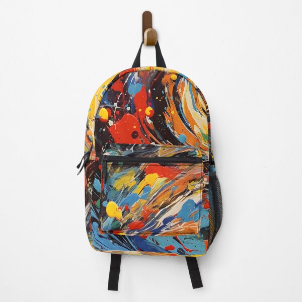 Item preview, Abstract painting with a colorful swirl on top designed and sold by HaberkaDesign.