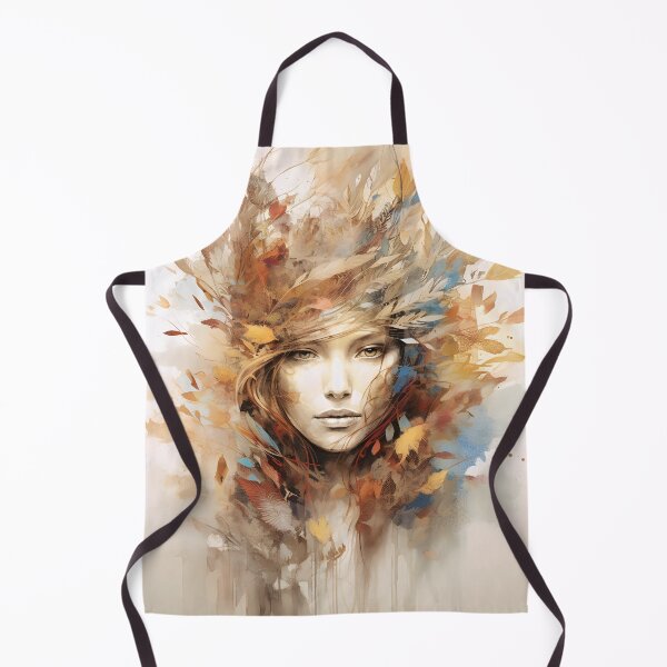 Item preview, Women's portrait with leaves, flowers and water colors designed and sold by HaberkaDesign.