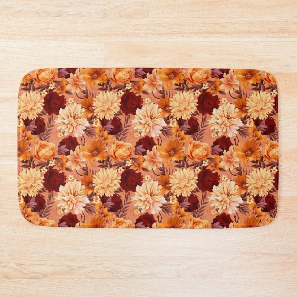 Item preview, Vintage Romantic Autumn Floral Peony Roses Orange Red Design by Mila van Meer designed and sold by Mila van Meer.