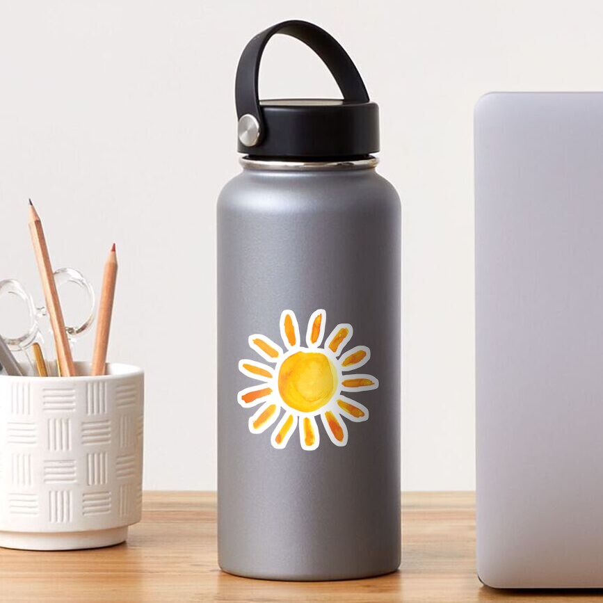 Brushed Watercolor Painted Sun Sticker