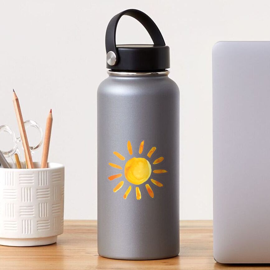 Brushed Watercolor Painted Sun Sticker