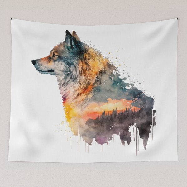 Item preview, Watercolor wolf designed and sold by Spikey49.