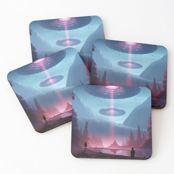 Item preview, Aliens and ufo star gazing scene, in the style of digital art techniques designed and sold by HaberkaDesign.