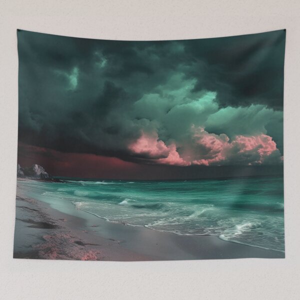 Item preview, "Dark Beach under a Pink Stormy Sky" designed and sold by Anthonny Barlan.
