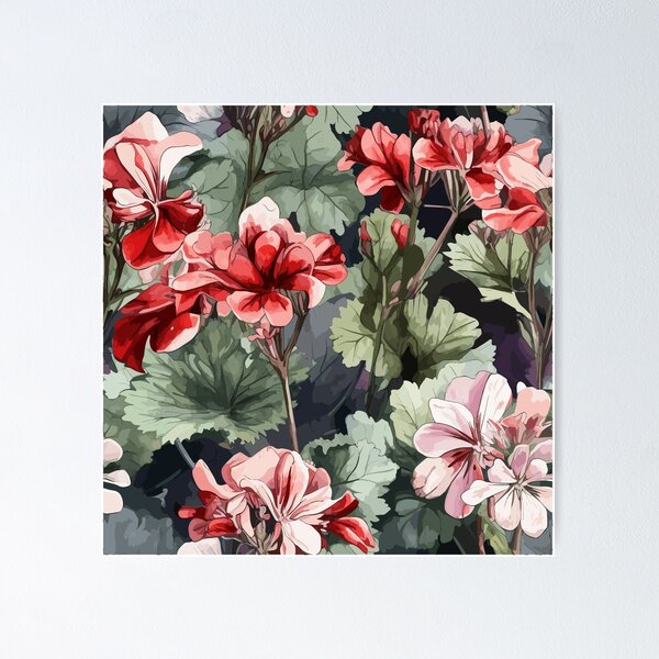 Item preview, Geraniums Aglow in Midday Sun designed and sold by TopArtsy.