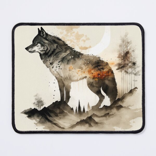 Item preview, Black wolf, watercolor designed and sold by Spikey49.