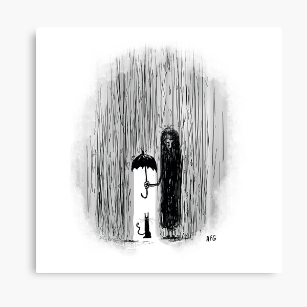 Inktober 2017 Day 29 - Cat in the Rain Canvas Print