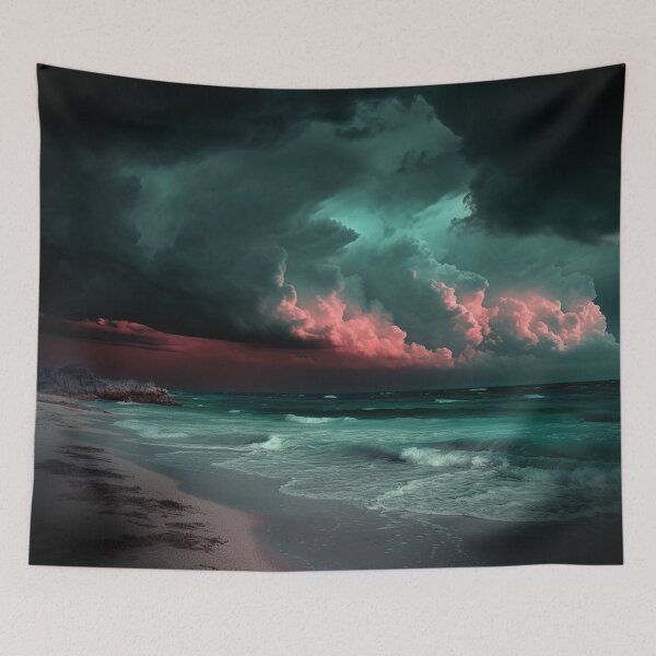 Item preview, "Dark Beach under a Pink Stormy Sky" designed and sold by Anthonny Barlan.