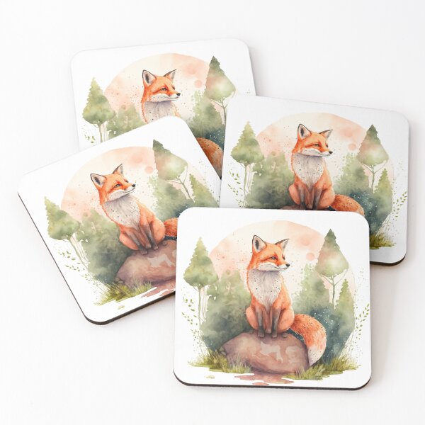 Artikelvorschau, Aquarellfuchs entworfen und verkauft von Spikey49.