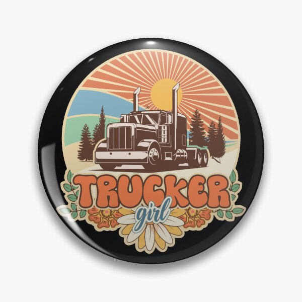 Item preview, Groovy trucker girl female driver designed and sold by HomeCoquette.