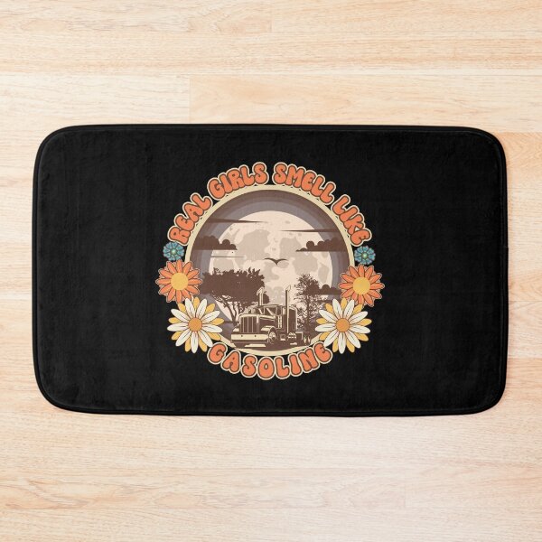 Item preview, Groovy trucker girl female driver quote Real girls smell like gasoline designed and sold by HomeCoquette.