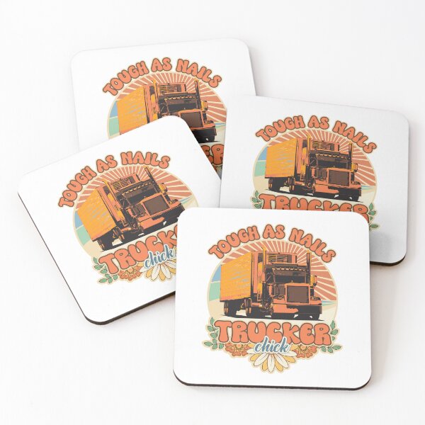 Item preview, Groovy trucker girl female driver quote Tough as nails designed and sold by HomeCoquette.