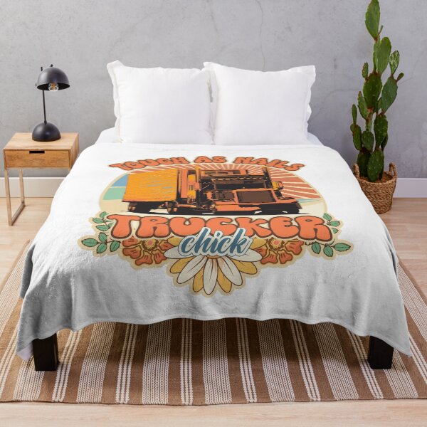 Item preview, Groovy trucker girl female driver quote Tough as nails designed and sold by HomeCoquette.