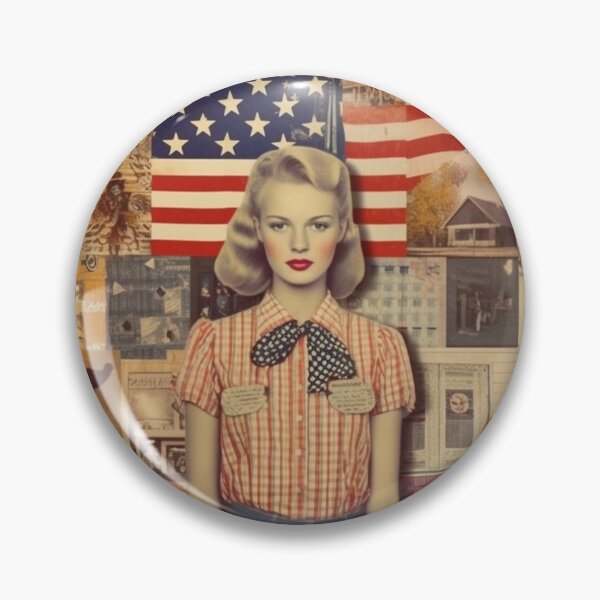 Item preview,  America Retro Vintage Patchwork of Americana Pattern Collage designed and sold by BrandonArtWorld.