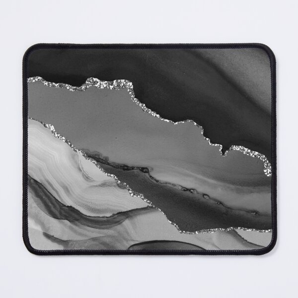 Item preview, Black White Faux Marble With Silver-Color Veins designed and sold by DEC02.