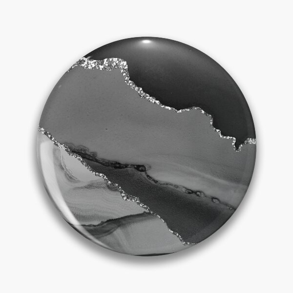 Item preview, Black White Faux Marble With Silver-Color Veins designed and sold by DEC02.
