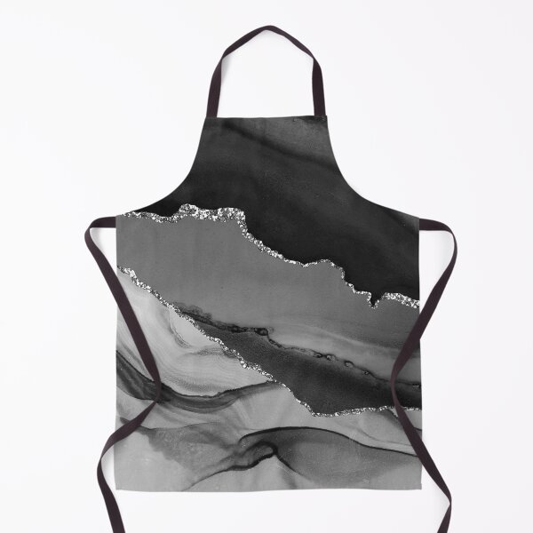 Item preview, Black White Faux Marble With Silver-Color Veins designed and sold by DEC02.