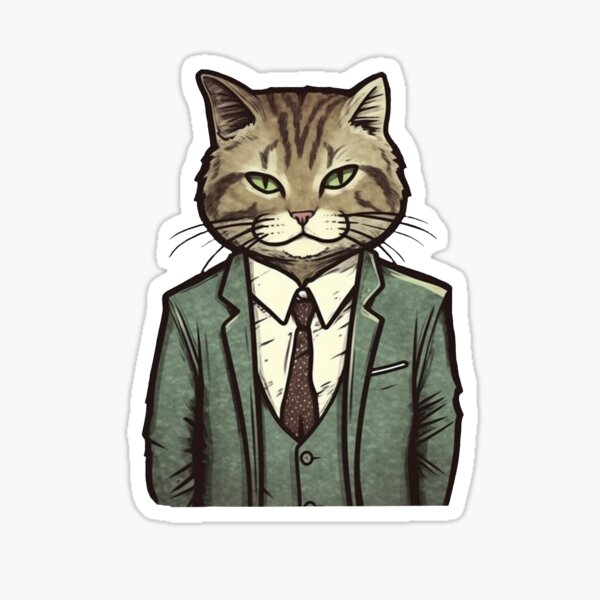 Cat Wearing Pants Stickers for Sale