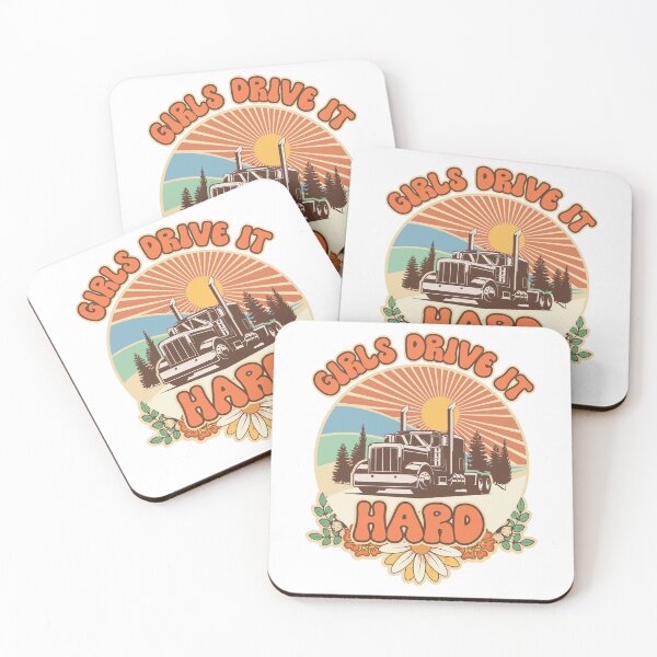 Item preview,  Groovy trucker girl female driver quote Girls drive it hard designed and sold by HomeCoquette.