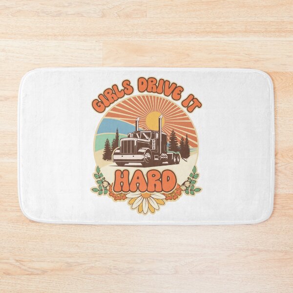 Item preview,  Groovy trucker girl female driver quote Girls drive it hard designed and sold by HomeCoquette.