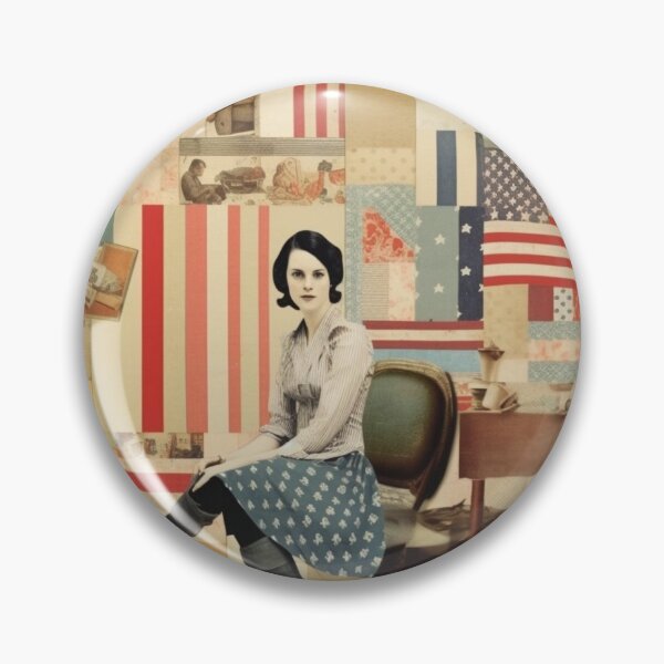 Item preview,   America Retro Vintage Patchwork of Americana Pattern Collage designed and sold by BrandonArtWorld.