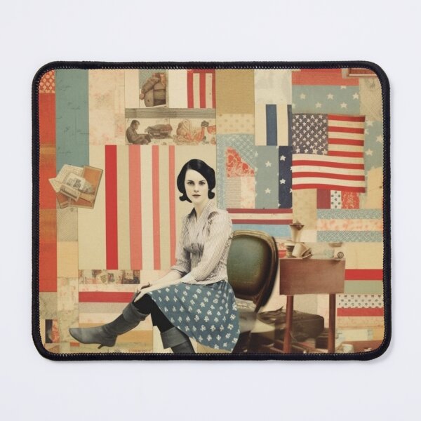 Item preview,   America Retro Vintage Patchwork of Americana Pattern Collage designed and sold by BrandonArtWorld.
