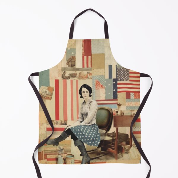 Item preview, America Retro Vintage Patchwork of Americana Pattern Collage designed and sold by BrandonArtWorld.