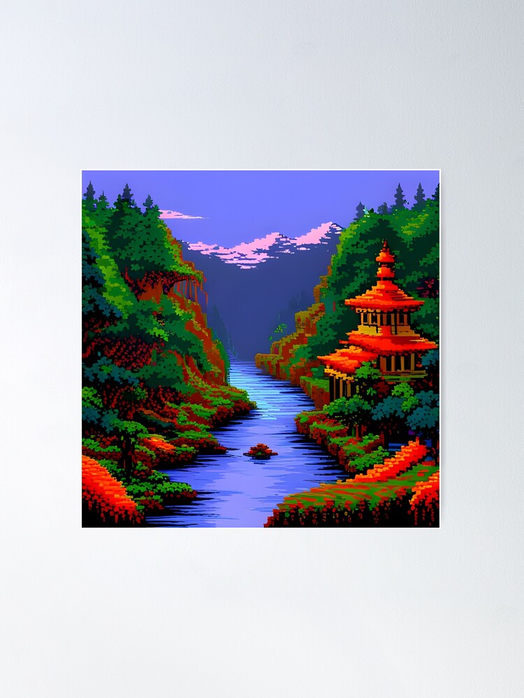 Dense wild forest pixel art Sticker for Sale by brandway