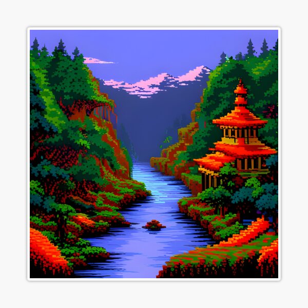 Dense wild forest pixel art Sticker for Sale by brandway