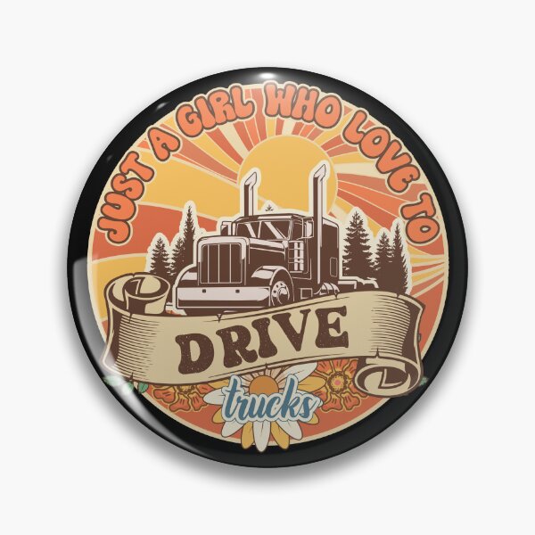 Item preview, Groovy trucker girl female driver quote Just a girl who loves to drive trucks designed and sold by HomeCoquette.