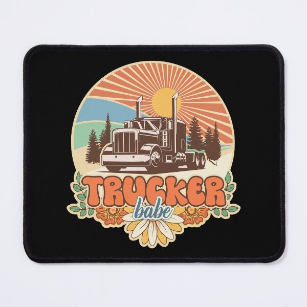 Item preview, Groovy trucker girl female driver Trucker babe designed and sold by HomeCoquette.