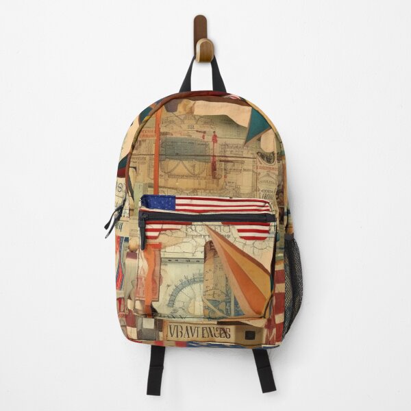 Item preview,   America Retro Vintage Patchwork of Americana Pattern Collage designed and sold by BrandonArtWorld.