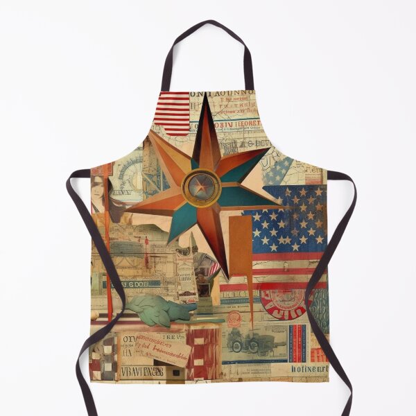 Item preview, America Retro Vintage Patchwork of Americana Pattern Collage designed and sold by BrandonArtWorld.