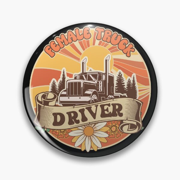 Item preview,  Groovy trucker girl female truck driver designed and sold by HomeCoquette.