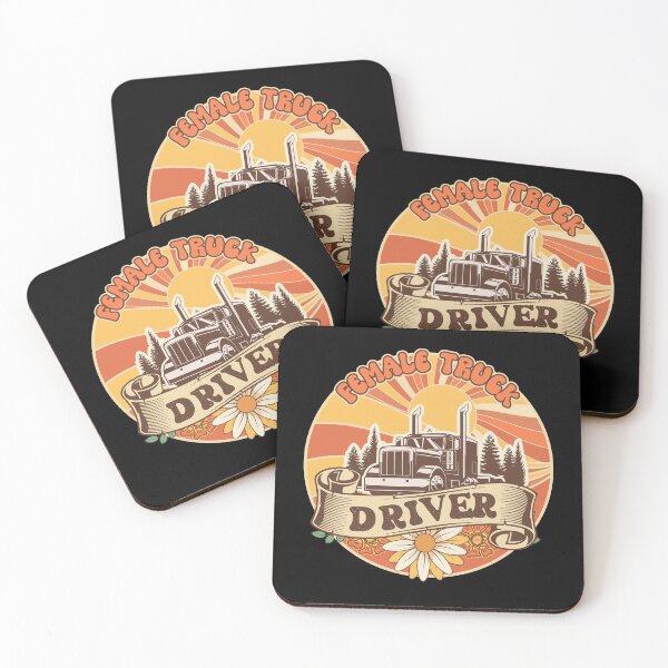 Item preview,  Groovy trucker girl female truck driver designed and sold by HomeCoquette.